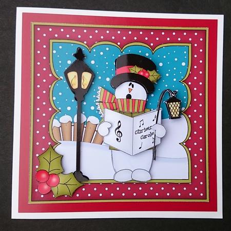8x8 Christmas Singing Snowman Rio Mini Kit 3D Decoupage by Sue Soules
