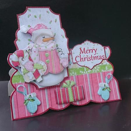 Cane Snowman Over the Top Card and Decoupage by Sue Soules