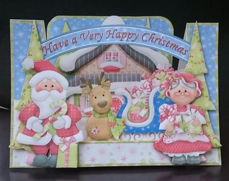 Mr & Mrs Claus Christmas Mountain Stepper Card Kit by Sue Soules