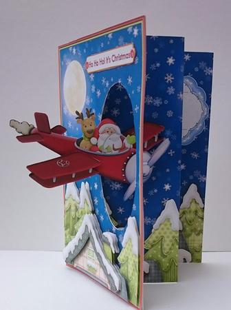 Santa in Flight Passing Through Aperture Card Kit by Sue Soules