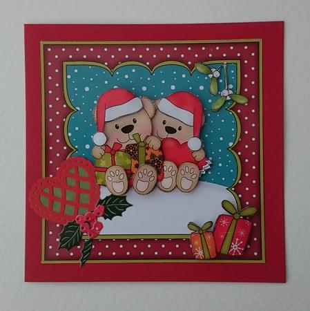 8x8 Christmas Love Livvy Bear Kit 3D Decoupage by Sue Soules
