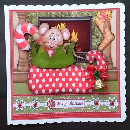 Candy Cane Mouse in Boot 7.5 Christmas Mini Kit by Sue Soules
