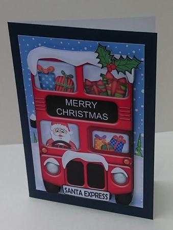 Xmas Santa Express Merry Christmas A5 3D Decoupage by Sue Soules