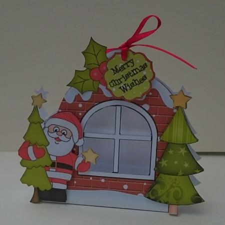 3D Santa Xmas Window Treat Holder Christmas Decoration by Sue Soules