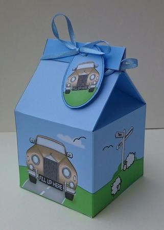 3D Rolls Royce Car Milk Carton Money or Treat Box Mini Kit by Sue Soules