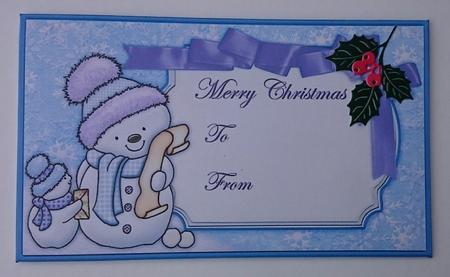 Snowman Notes Christmas Money Wallet by Sue Soules