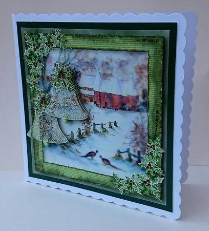 Winter Scene with Bells & Holly by Sue Soules