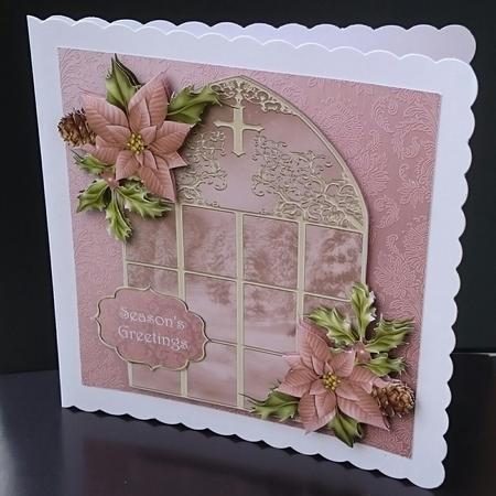 The Winter Window & Pink Poinsettias by Sue Soules