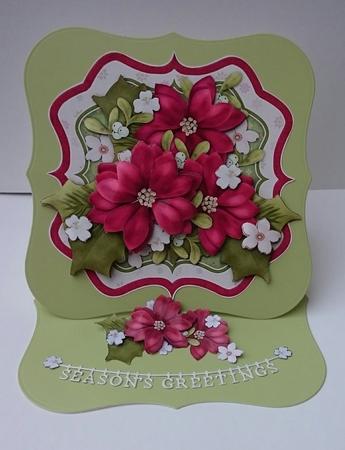 Pink Poinsettia Bouquet Christmas 7.5 Decoupage Mini Kit by Sue Soules