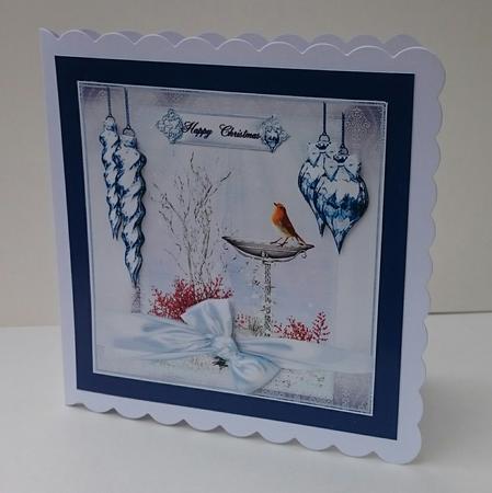Beautiful Christmas Robin Card Topper by Sue Soules
