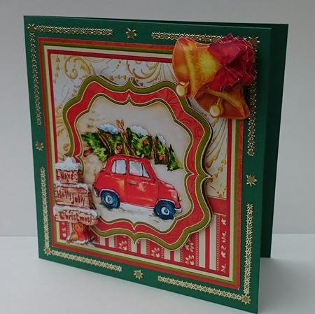 Retro Car Bringing Home the Tree Christmas 8x8 Mini Kit by Sue Soules