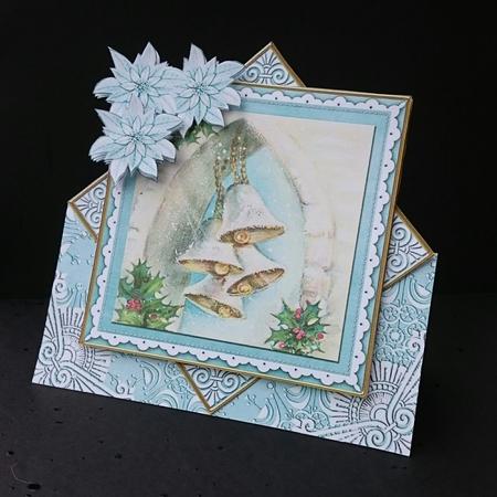 Snowbells Teal Poinsettia Diamond Mini Card Kit by Sue Soules