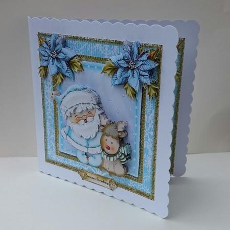 Santa's Reindeer Card Front Kit by Sue Soules