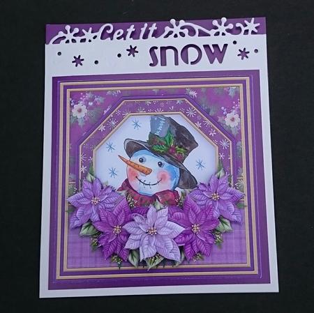 Jolly Snowman & Lilac Poinsettia 7.5 Decoupage Mini Kit by Sue Soules