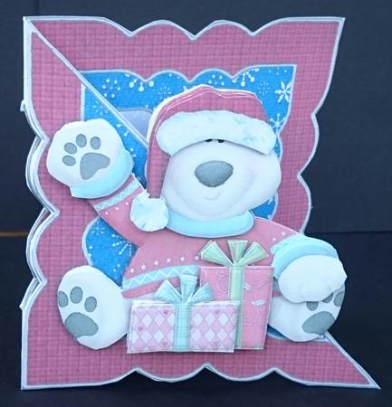 Polar Bear & Gift All in One Over the Edge by Sue Soules