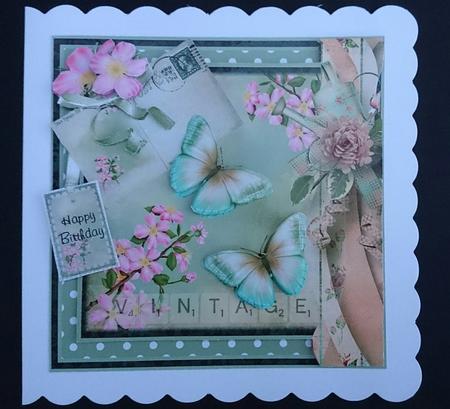 Vintage Butterfly's Card Front Kit by Sue Soules