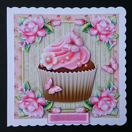Scrummy Pink Cupcake 8x8 Mini Kit by Sue Soules