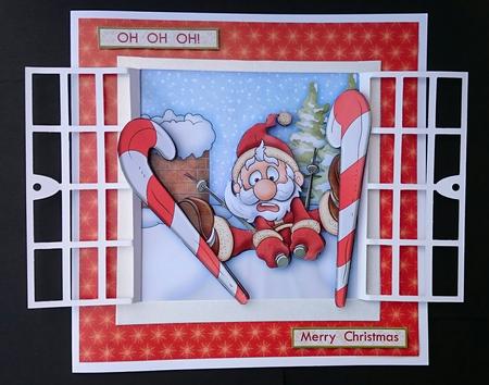 Oh Oh Oh Ski Jump Santa Christmas 7.5 Decoupage Mini Kit by Sue Soules