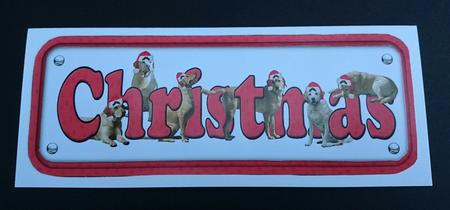 Golden Labradors & Hats Christmas Name Sign by Sue Soules