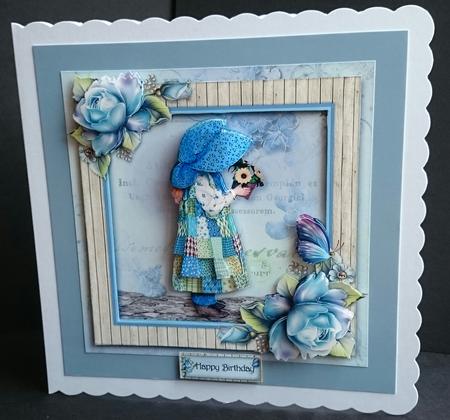 Little Blue Bonnet Girl by Sue Soules