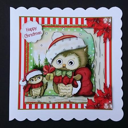 Have a Hooting Xmas Card Front Kit by Sue Soules
