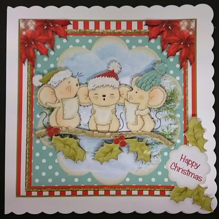 Hark the Herald Micey Sing Card Front Kit by Sue Soules