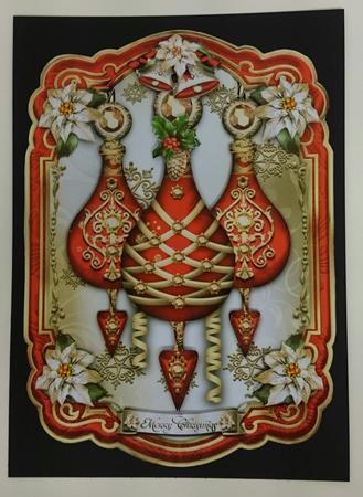 Christmas Vintage Baubles with Poinsettias by Sue Soules