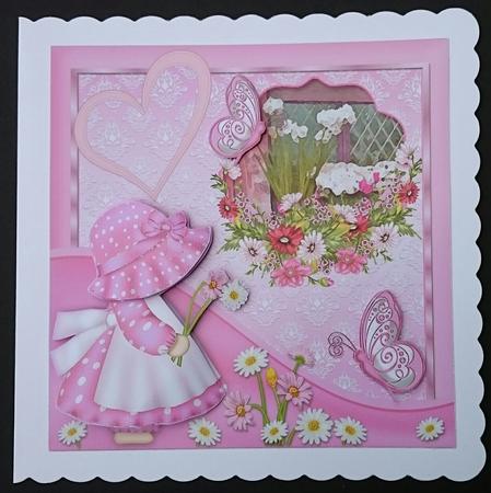 Daisies and Butterflies 7x7 Card Front by Sue Soules