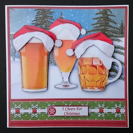 3 Cheers for Christmas 8x8 Decoupage Mini Kit by Sue Soules