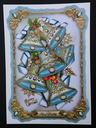 Soft Blue Vintage Jingle Bells Card Kit by Sue Soules