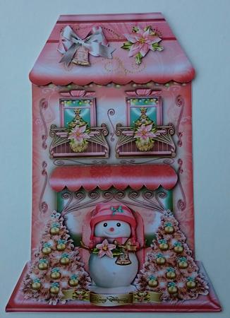 Soft Rose House with Cute Snowman Card Kit by Sue Soules