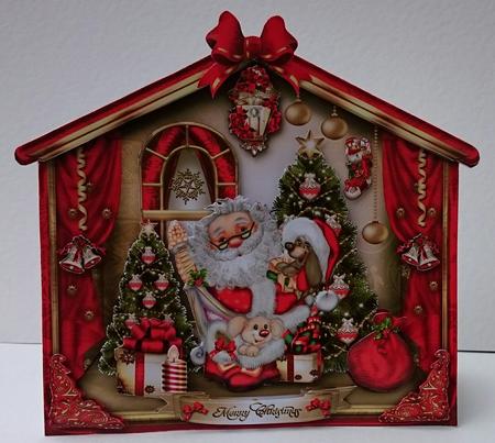 Christmas Cute Living Room with Santa Card Kit by Sue Soules