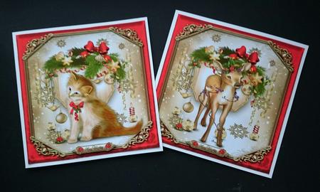 Christmas Cute Animals Bumper Card Front Kit by Sue Soules