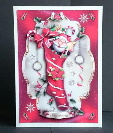 Red Christmas Stocking Card Kit by Sue Soules