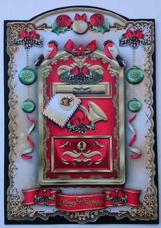 Christmas Vintage Festive Mailbox with Decorations by Sue Soules