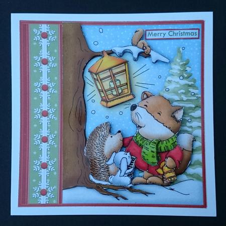 Christmas Foxy Fa La La 7.5 Decoupage Mini Kit by Sue Soules