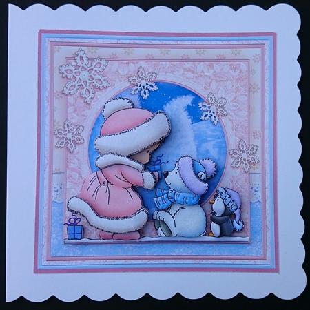 Waiting in Line Christmas 8x8 Mini Kit & Decoupage by Sue Soules