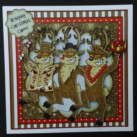 The Three Amigo's Christmas Card Front Kit by Sue Soules