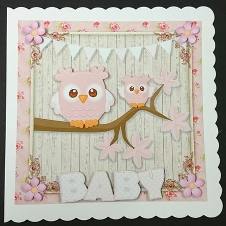 Baby Girl Owl 8x8 by Sue Soules