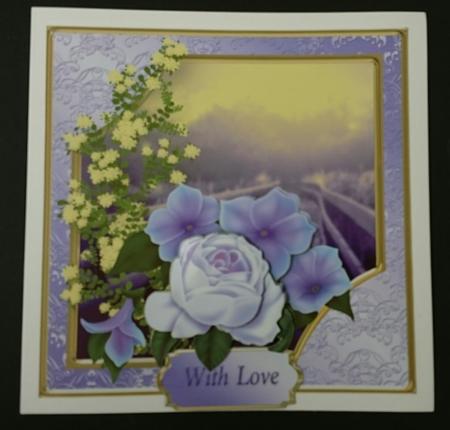 Sunset Walk Decoupage Card Front by Sue Soules