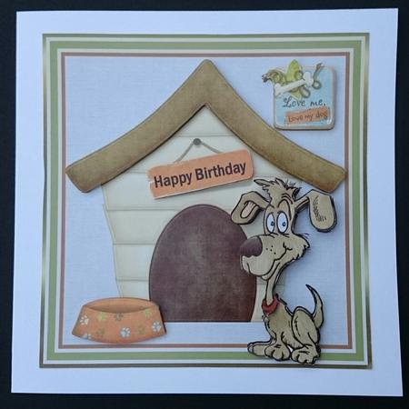A Dogs Life 6x6 Card with Decoupage by Sue Soules