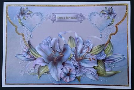 Winter Lilies Mock Envelope Card and Decoupage by Sue Soules