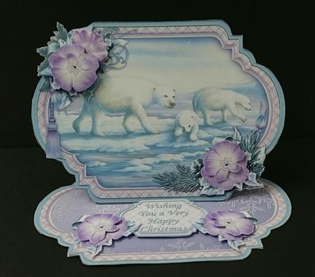 Polar Bear Family Christmas Easel Card Kit by Sue Soules