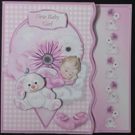 New Baby Girl - Wavy Offset Card Mini Kit by Sue Soules