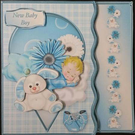 New Baby Boy - Wavy Offset Card Mini Kit by Sue Soules