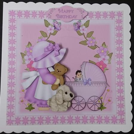 Little Lady Pushing a Pram 2 Mini Kit by Sue Soules
