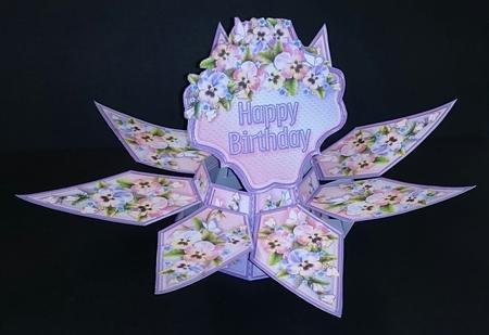 Floral Surprise Card Kit Lilac and Pink Pansies by Sue Soules