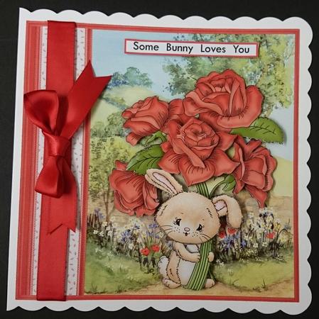 Rose Bloom Bunny Valentine's Mother's Day 7.5 Mini Kit by Sue Soules