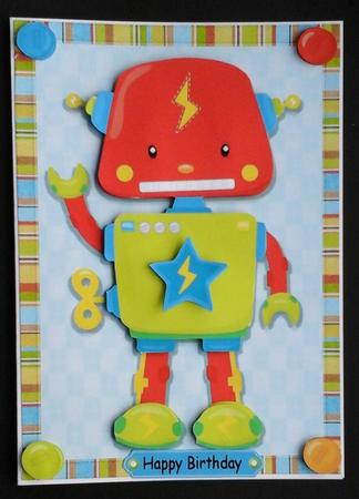 Robot with Red Face by Sue Soules