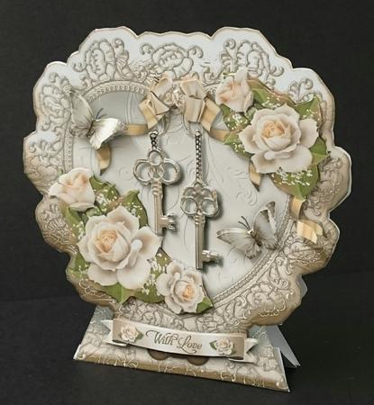 Wedding Valentine Heart with Roses Card Kit by Sue Soules